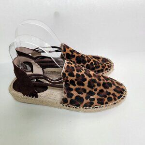 Picon Made In Spain Leopard Print Leather Espardrilles Size 8